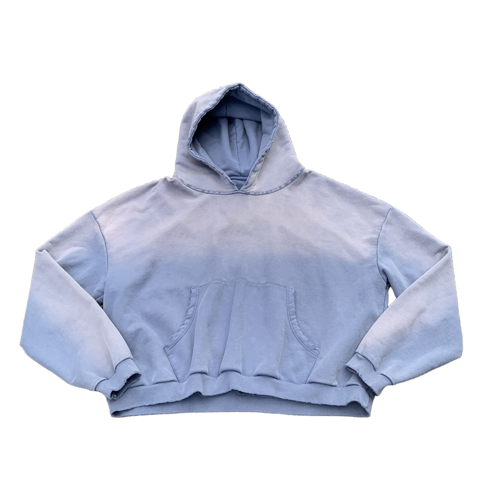 Custom Cropped Boxy Oversize Hoodie Sun Faded Vintage Washed