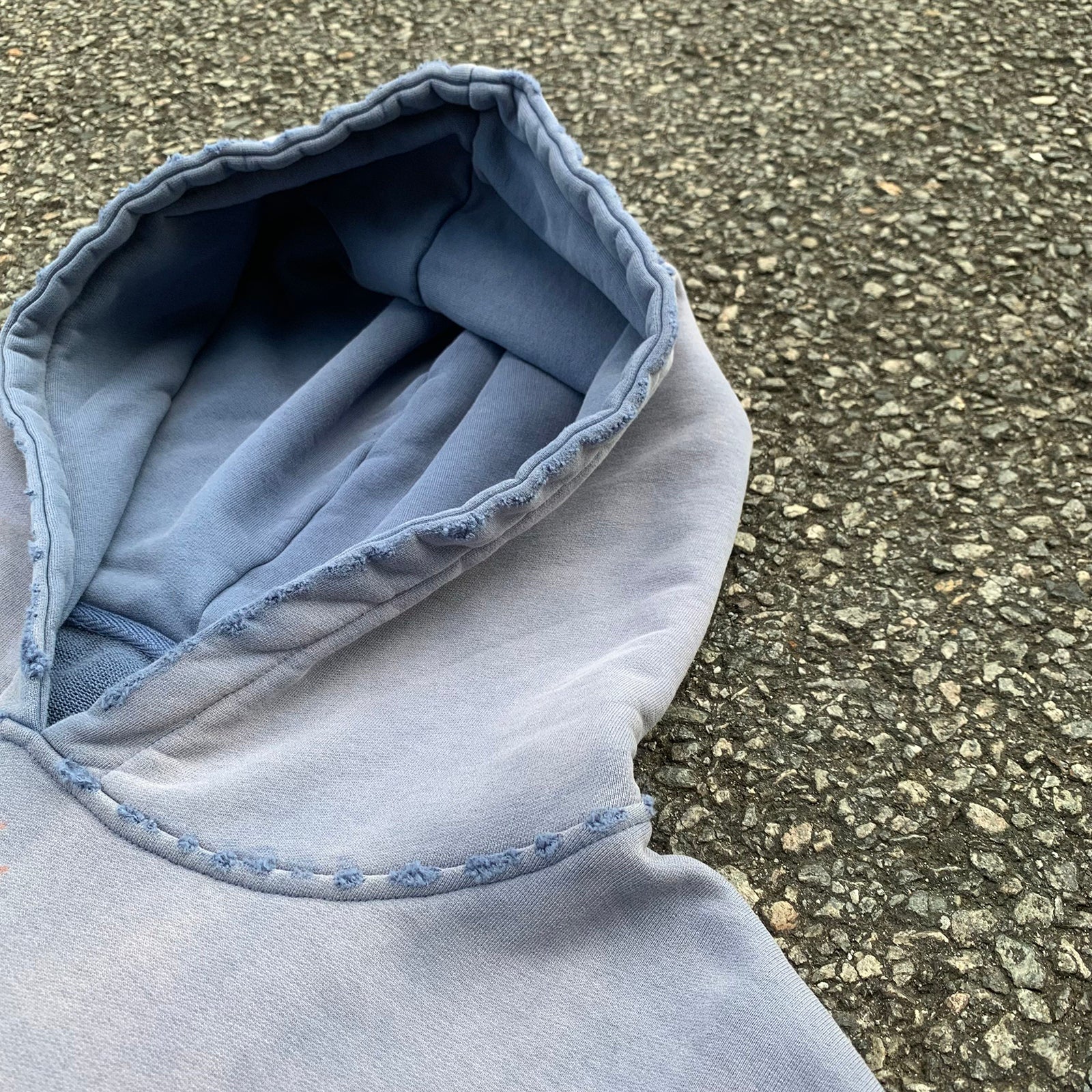 Custom Cropped Boxy Oversize Hoodie Sun Faded Vintage Washed