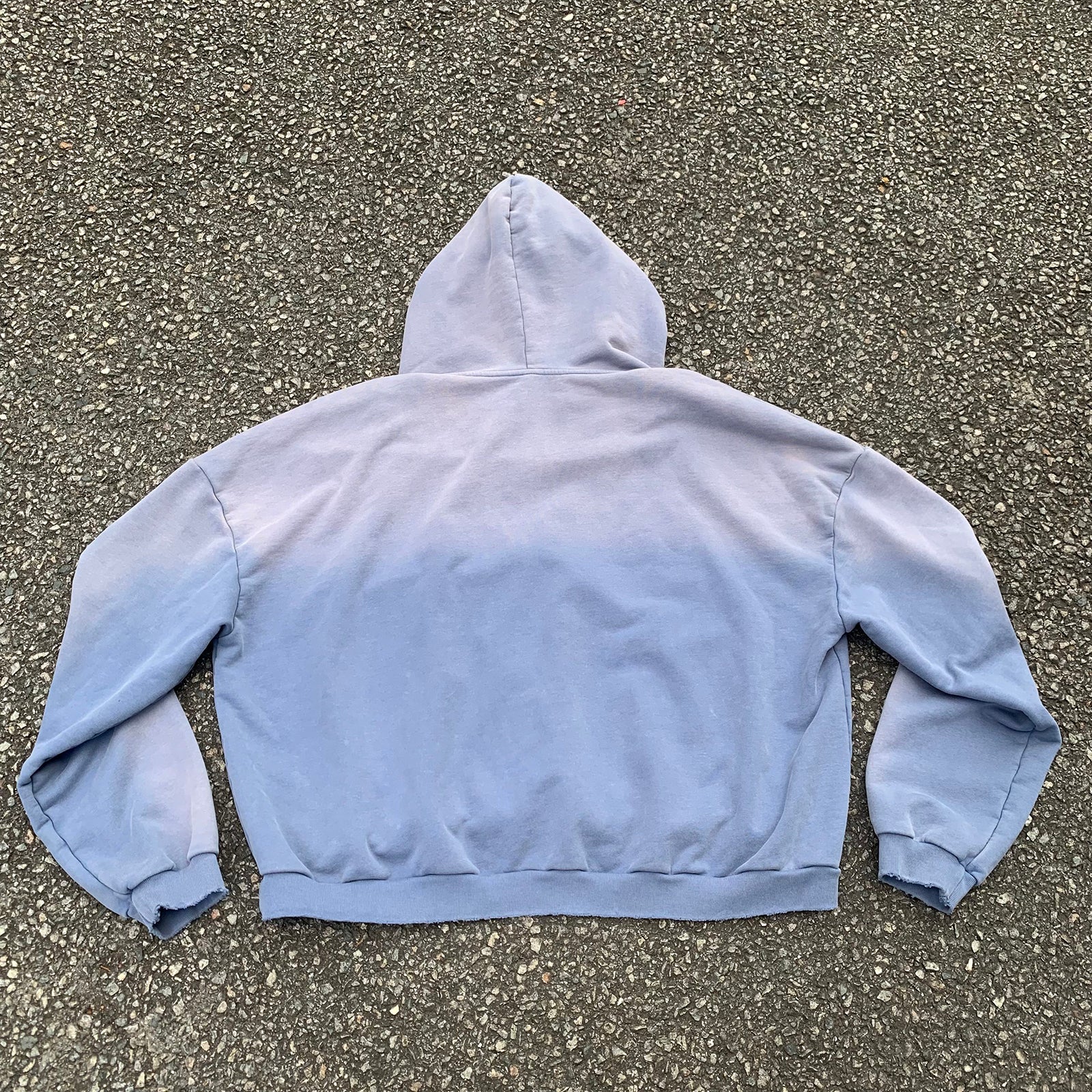 Custom Cropped Boxy Oversize Hoodie Sun Faded Vintage Washed