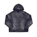 Custom Men's Deep Blue Oversize Vintage Washed Hoodie With Paint Splatters