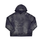 Custom Men's Deep Blue Oversize Vintage Washed Hoodie With Paint Splatters