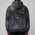 Custom Men's Deep Blue Oversize Vintage Washed Hoodie With Paint Splatters