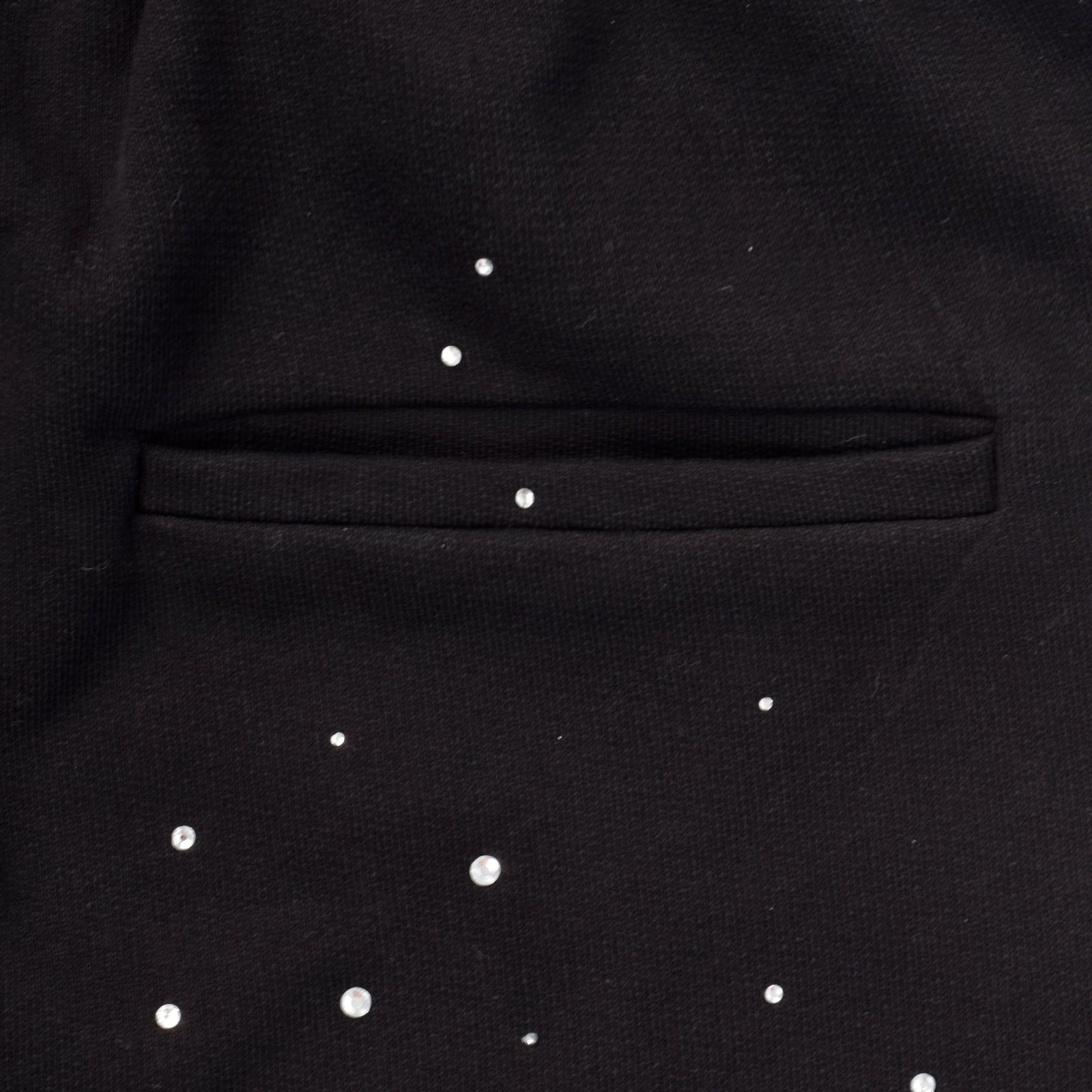 Custom Men's Black Flared Raw Hem Sweatpants With Over All Rhinestone