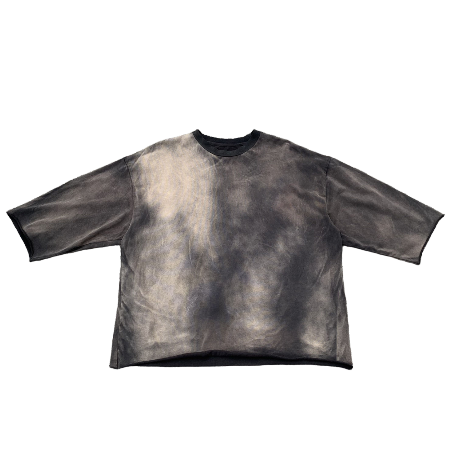 Custom Men's Black Boxy Oversized Vintage Washed Sun Faded T-Shirts