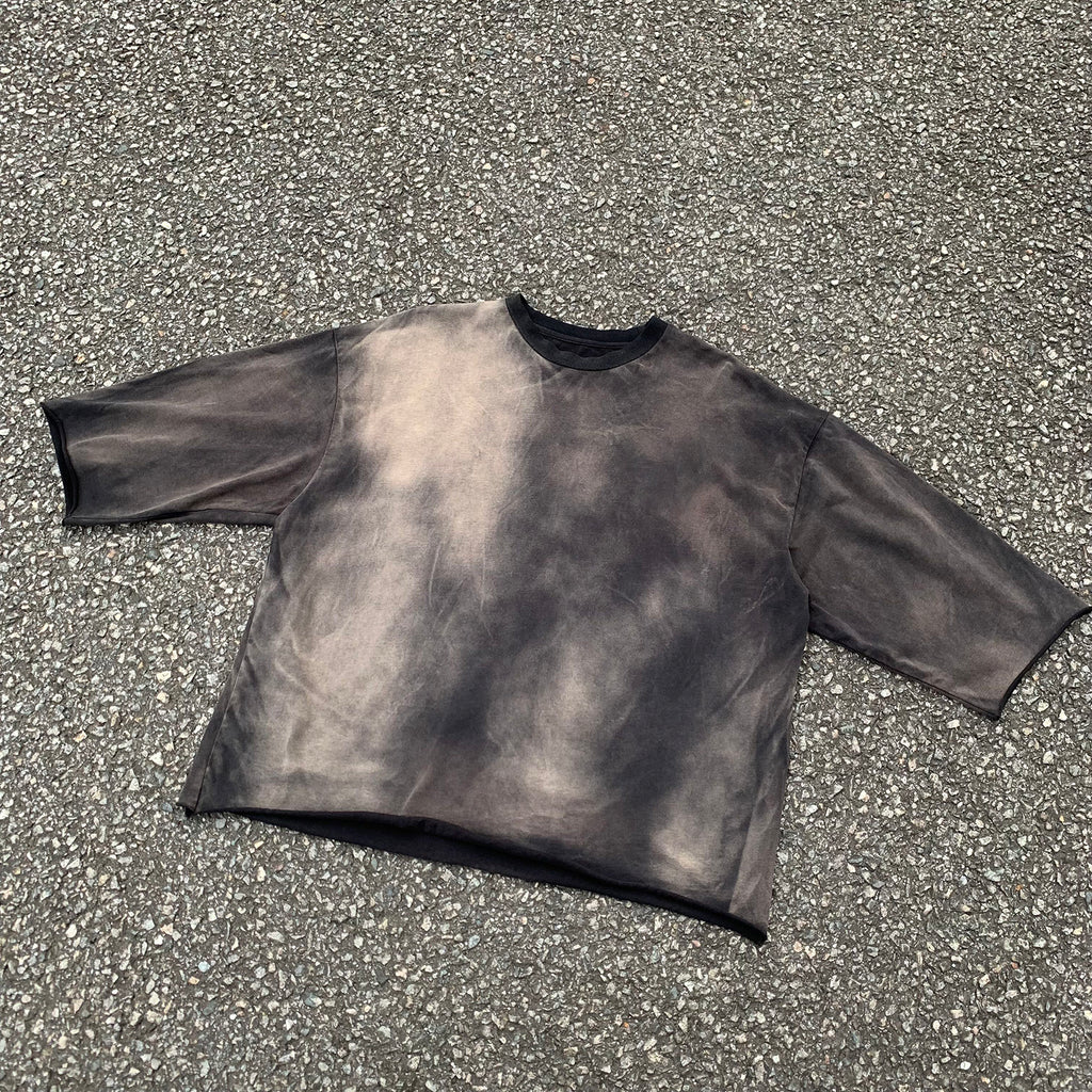 Custom Men's Black Boxy Oversized Vintage Washed Sun Faded T-Shirts