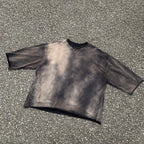 Custom Men's Black Boxy Oversized Vintage Washed Sun Faded T-Shirts
