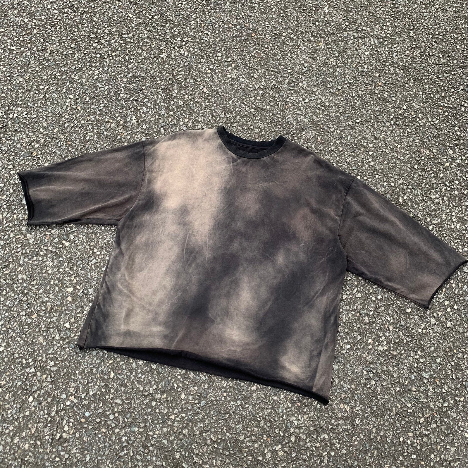 Custom Men's Black Boxy Oversized Vintage Washed Sun Faded T-Shirts