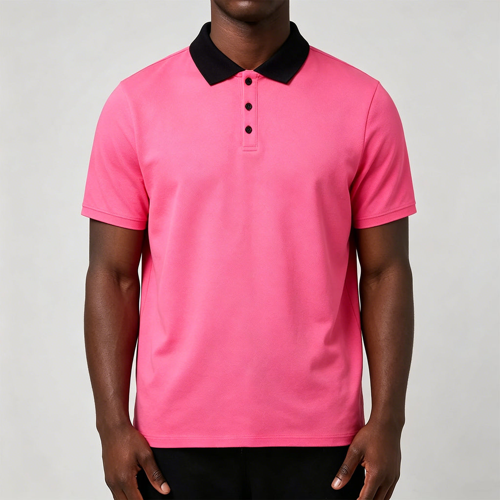 Custom Unisex Polo Shirts With Pink Color