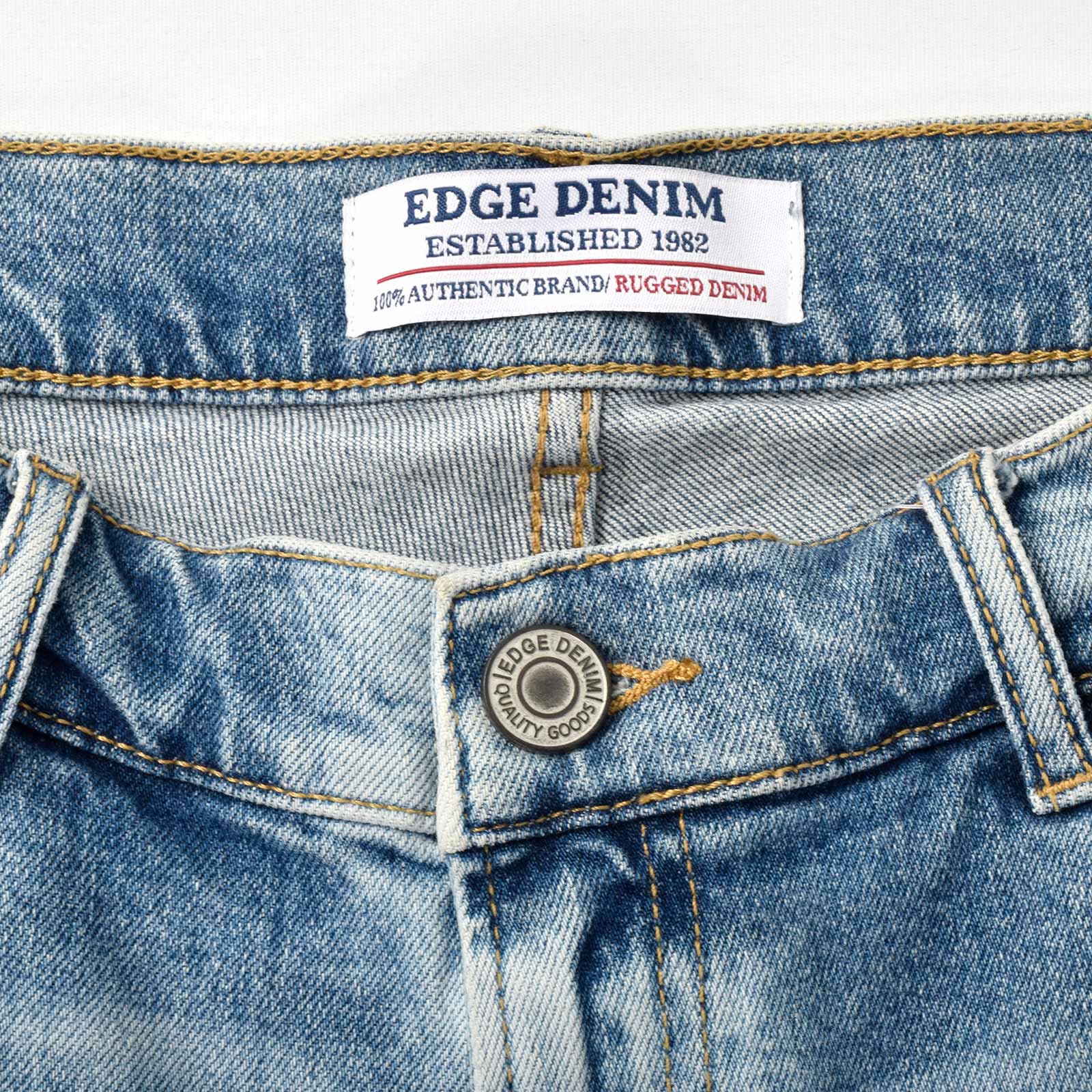 Custom Men's Distressed Blue Jeans Shorts With Vintage Washed