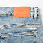 Custom Men's Distressed Blue Jeans Shorts With Vintage Washed