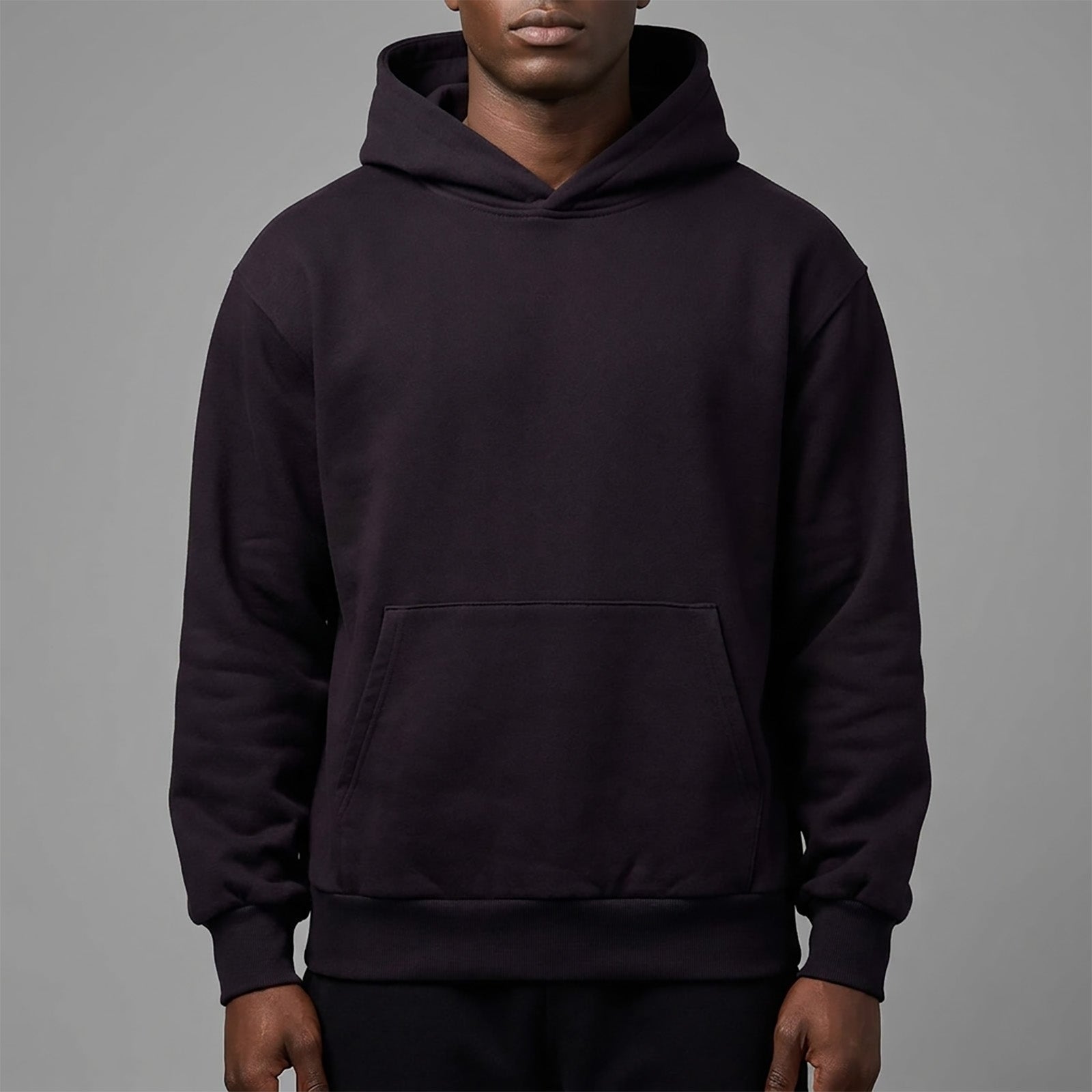Custom Unisex Oversize Plain Black Hoodie