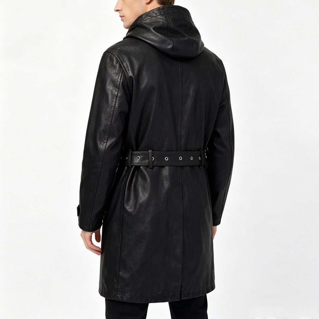 Custom Unisex Long Denim Jacket Coat With Waxed Printing