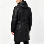 Custom Unisex Long Denim Jacket Coat With Waxed Printing