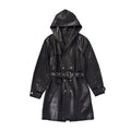 Custom Unisex Long Denim Jacket Coat With Waxed Printing