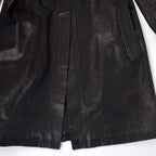 Custom Unisex Long Denim Jacket Coat With Waxed Printing