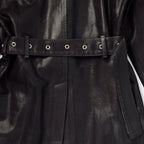 Custom Unisex Long Denim Jacket Coat With Waxed Printing