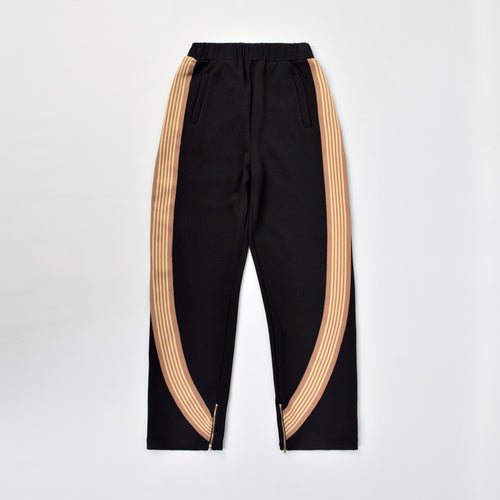 Custom Stripe Straight Leg Baggy Jogger Track Pants With Zippers