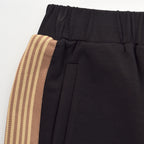 Custom Stripe Straight Leg Baggy Jogger Track Pants With Zippers