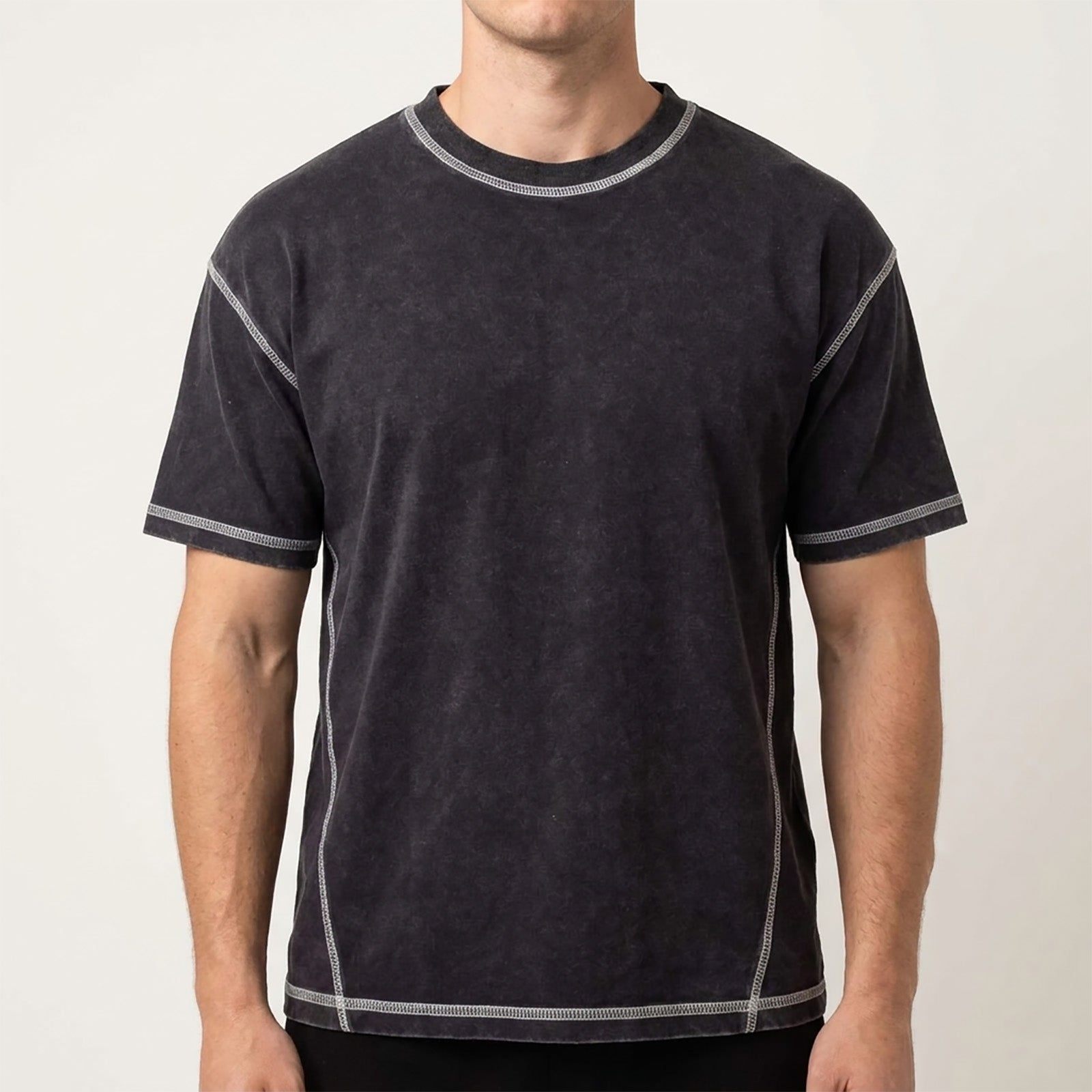 Custom Vintage Washed Contrast Stitch Cropped T-Shirts