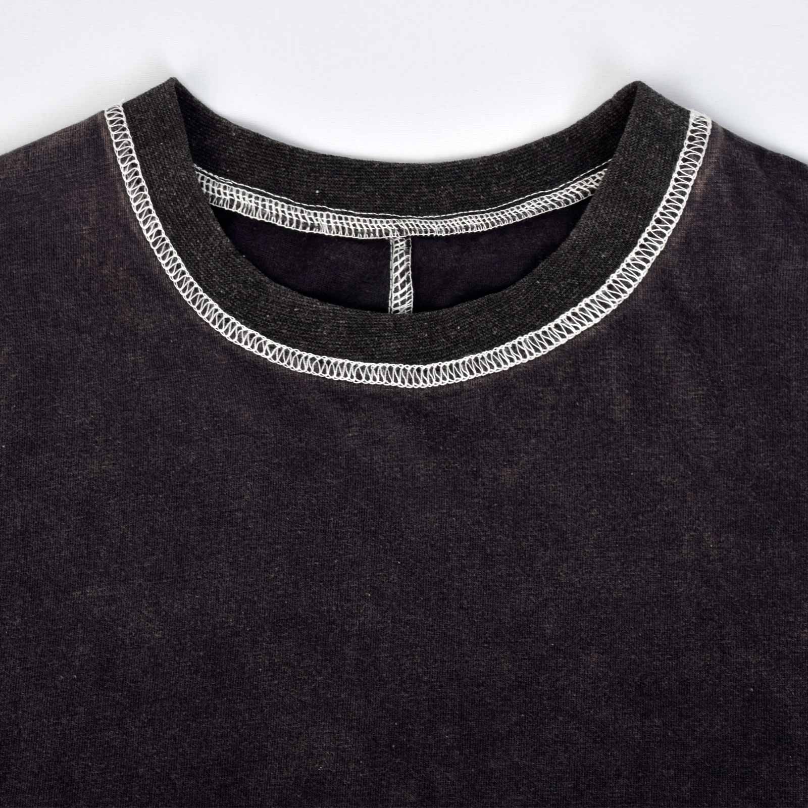 Custom Vintage Washed Contrast Stitch Cropped T-Shirts