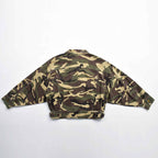 Custom Women's Zip-up Camo Camouflage Denim Jacket