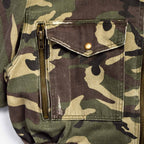 Custom Women's Zip-up Camo Camouflage Denim Jacket