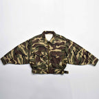 Custom Women's Zip-up Camo Camouflage Denim Jacket