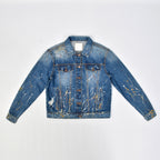 Custom Unisex Denim Jacket With Paint Splatters