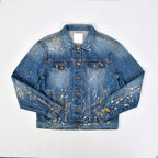 Custom Unisex Denim Jacket With Paint Splatters