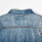 Custom Unisex Denim Jacket With Paint Splatters