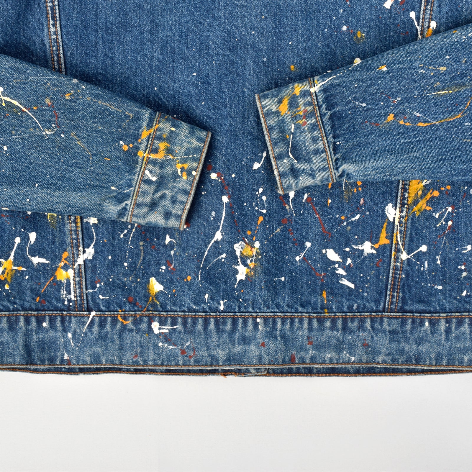 Custom Unisex Denim Jacket With Paint Splatters