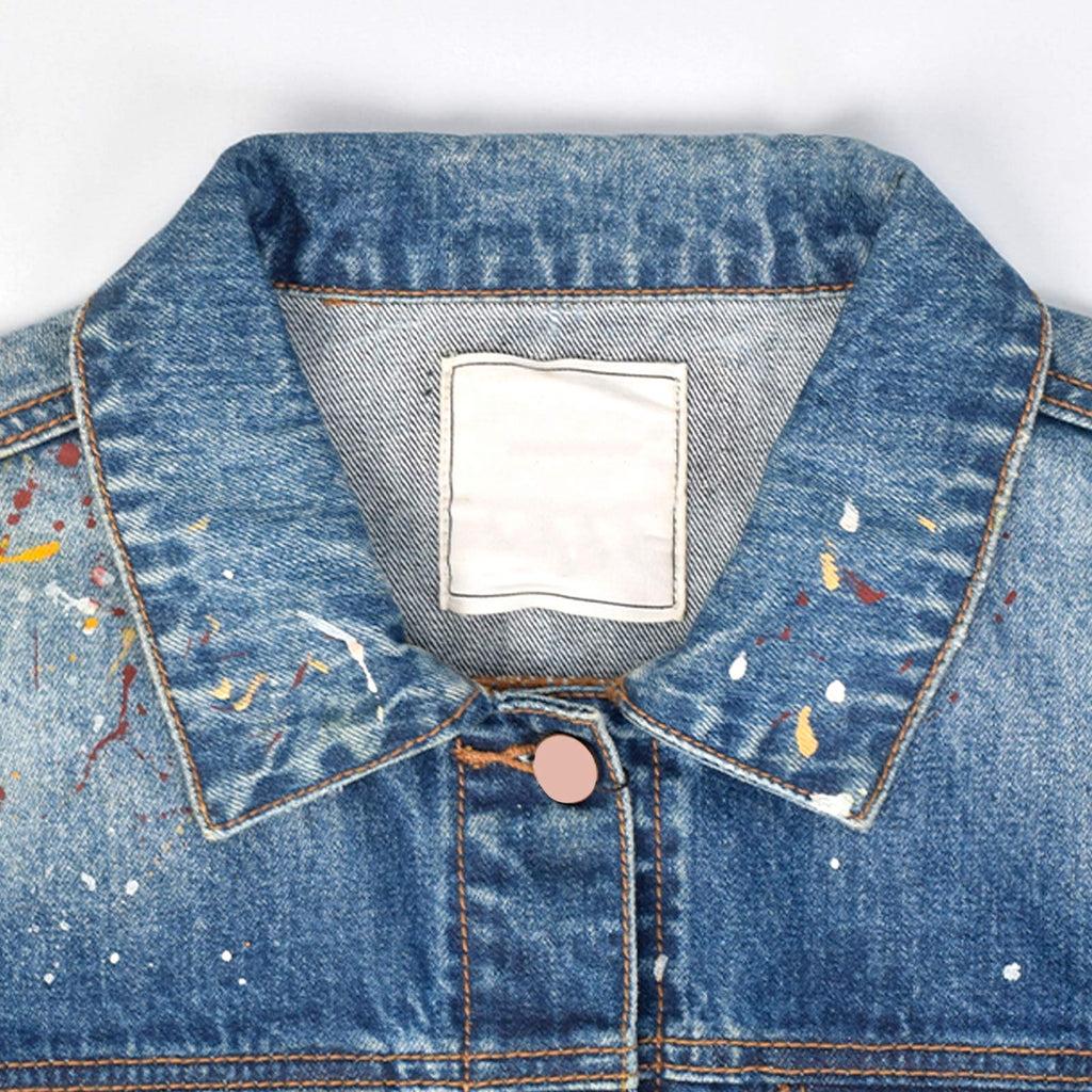 Custom Unisex Denim Jacket With Paint Splatters