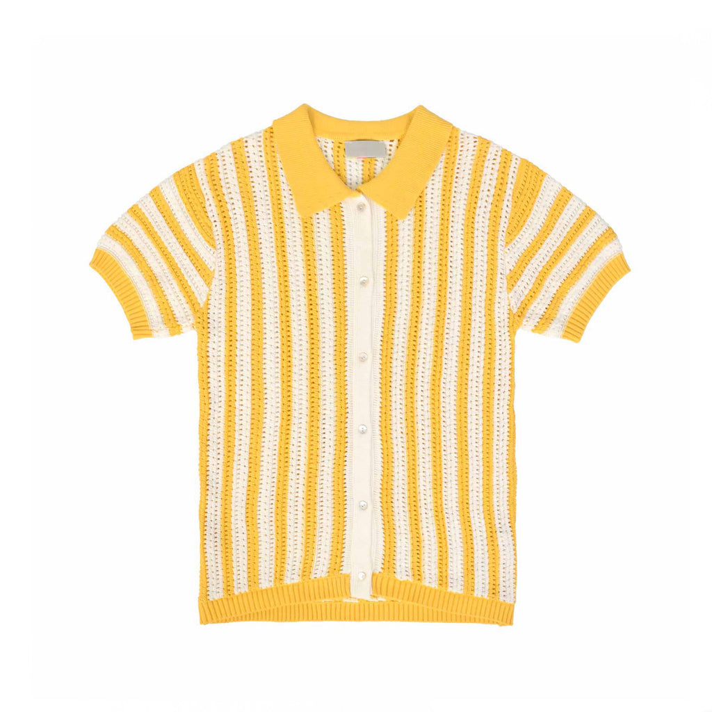 Custom Knit Cardigan Stripe Sweater Polo Shirt