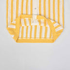 Custom Knit Cardigan Stripe Sweater Polo Shirt