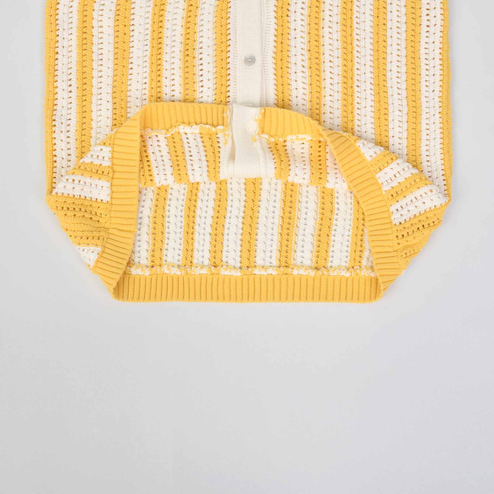 Custom Knit Cardigan Stripe Sweater Polo Shirt