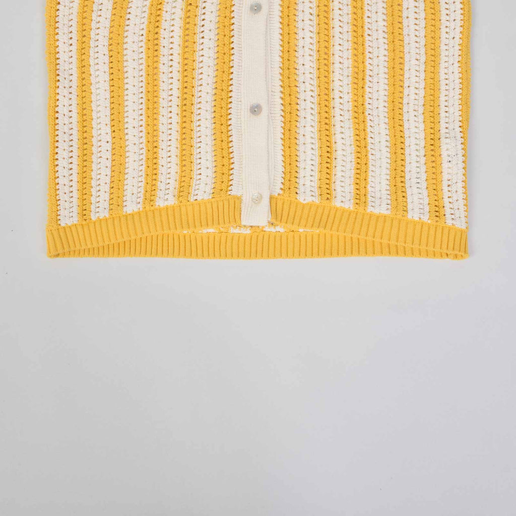 Custom Knit Cardigan Stripe Sweater Polo Shirt