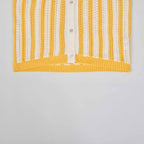Custom Knit Cardigan Stripe Sweater Polo Shirt