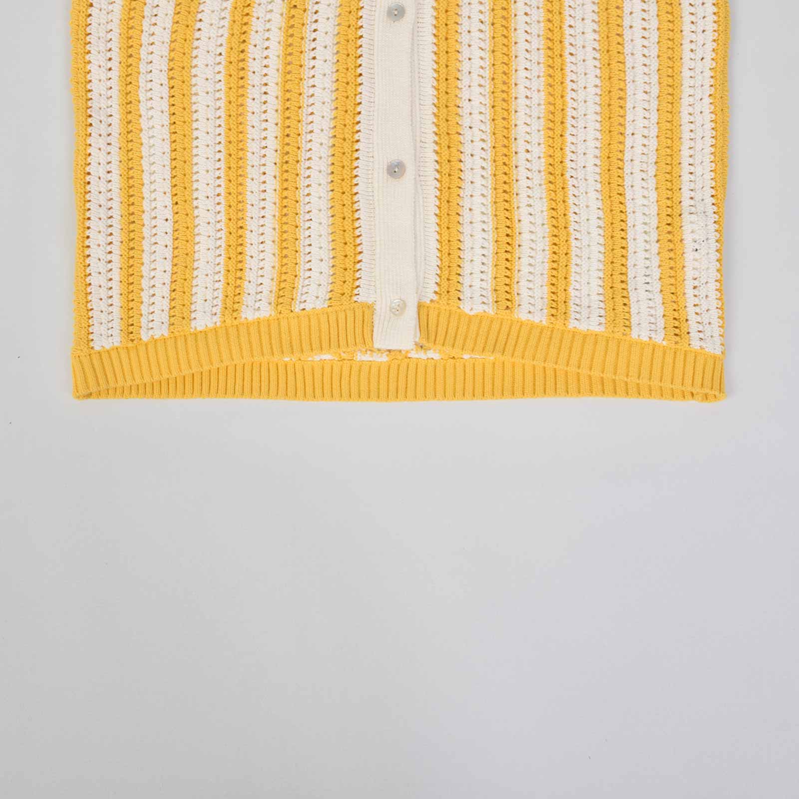 Custom Knit Cardigan Stripe Sweater Polo Shirt