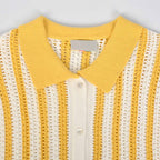 Custom Knit Cardigan Stripe Sweater Polo Shirt