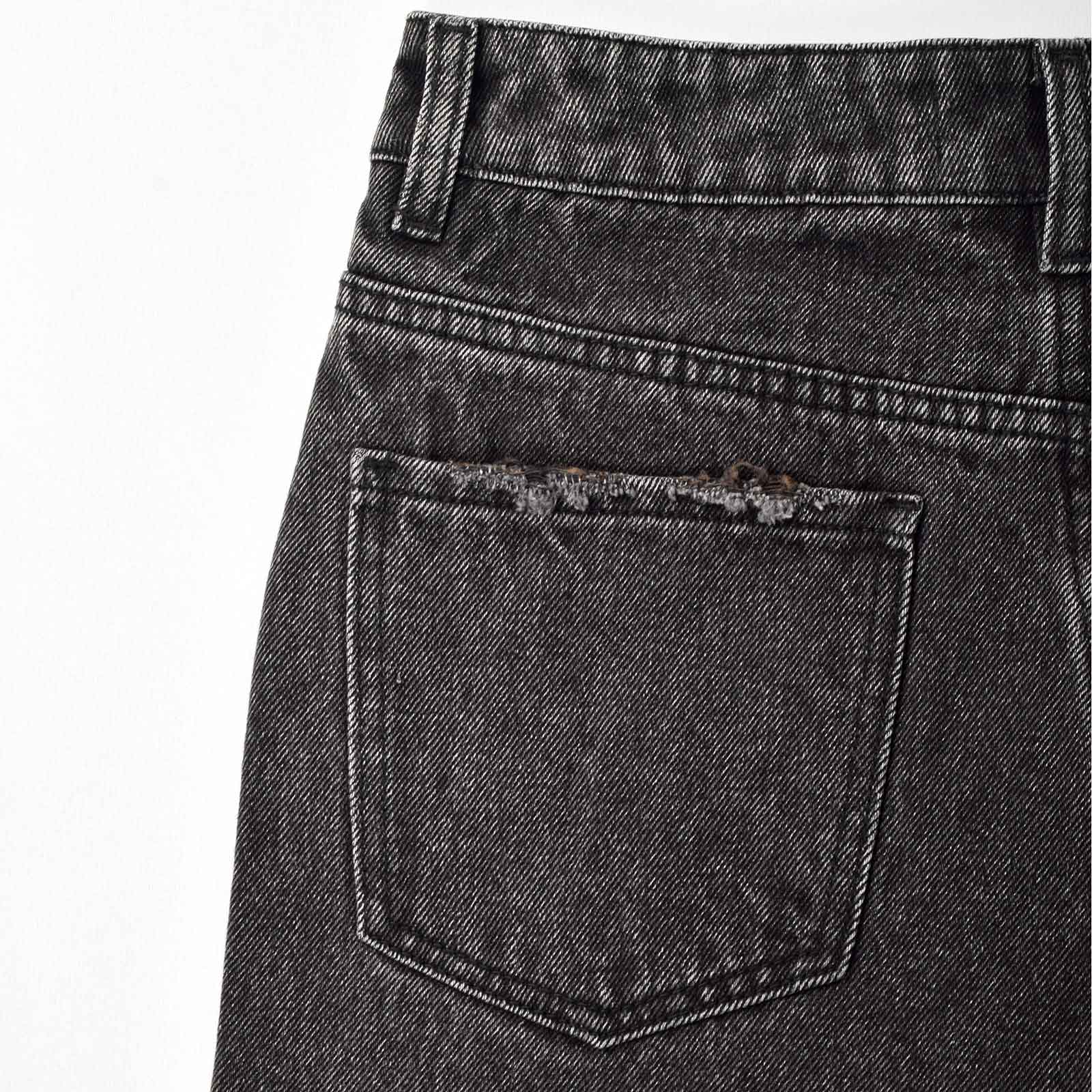 Custom Women's Baggy Black Jeans Shorts With Washed