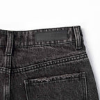 Custom Women's Baggy Black Jeans Shorts With Washed
