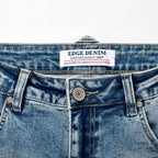 Custom Men's Washed Indigo Blue Jeans Shorts With Distressed