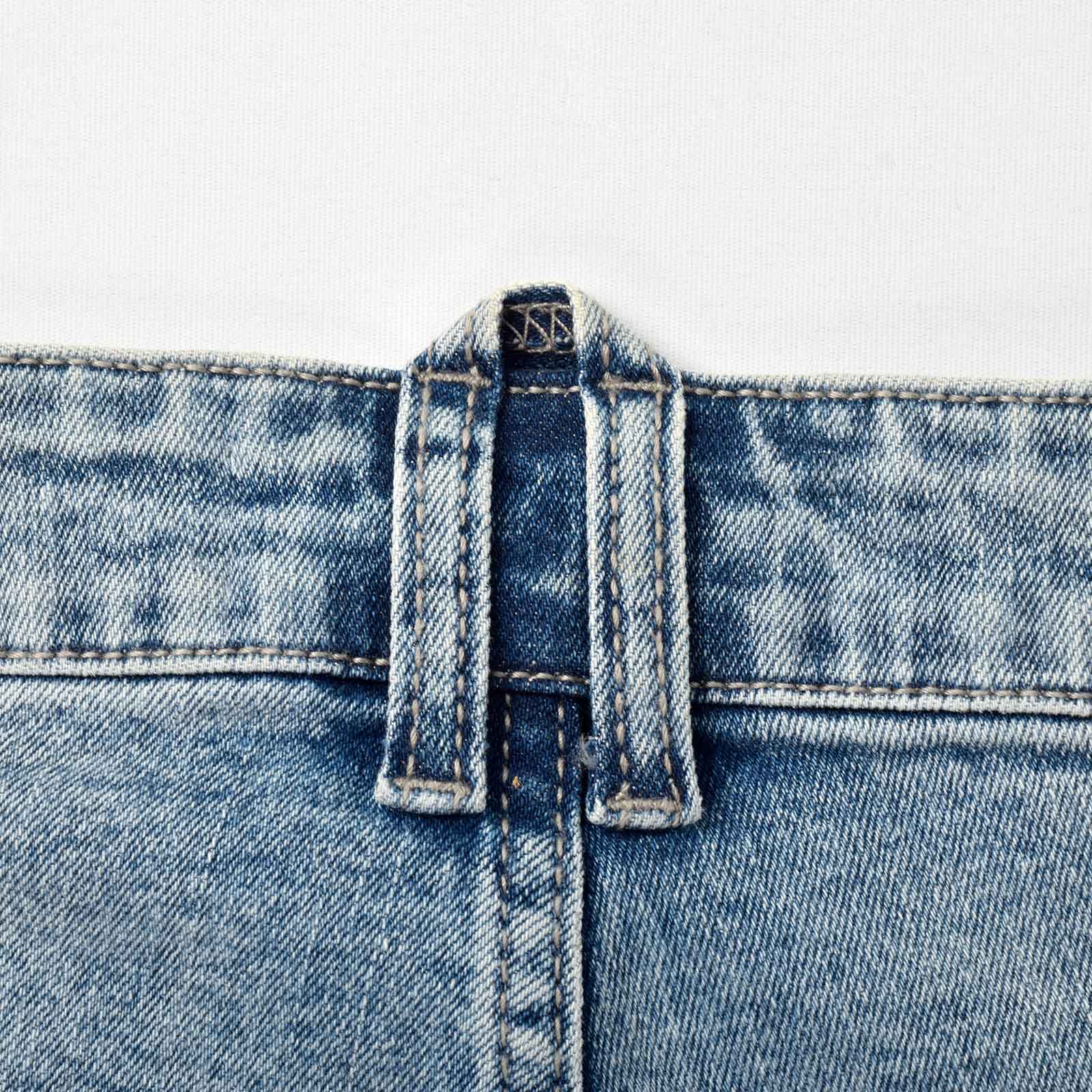 Custom Men's Washed Indigo Blue Jeans Shorts With Distressed
