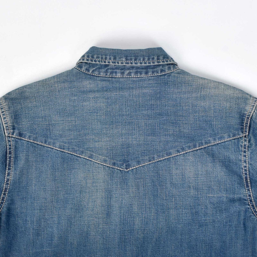 Custom Unisex Regular Fit Blue Washed Denim Shirts