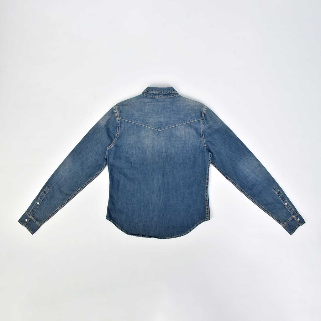 Custom Unisex Regular Fit Blue Washed Denim Shirts