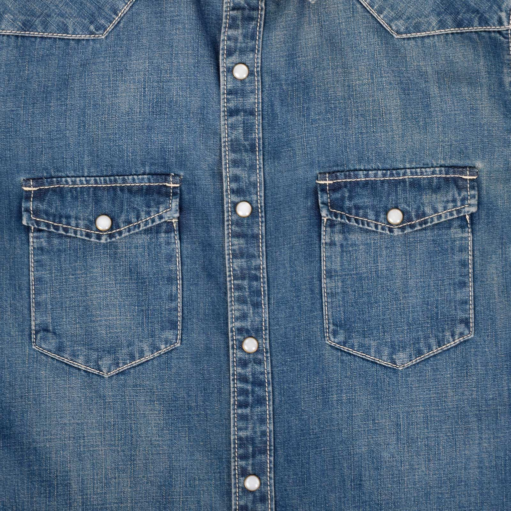 Custom Unisex Regular Fit Blue Washed Denim Shirts
