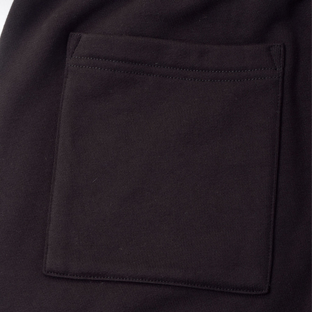 Custom Men Screen Printing Black French Terry Cotton Sweat Shorts With Adjustable Hem