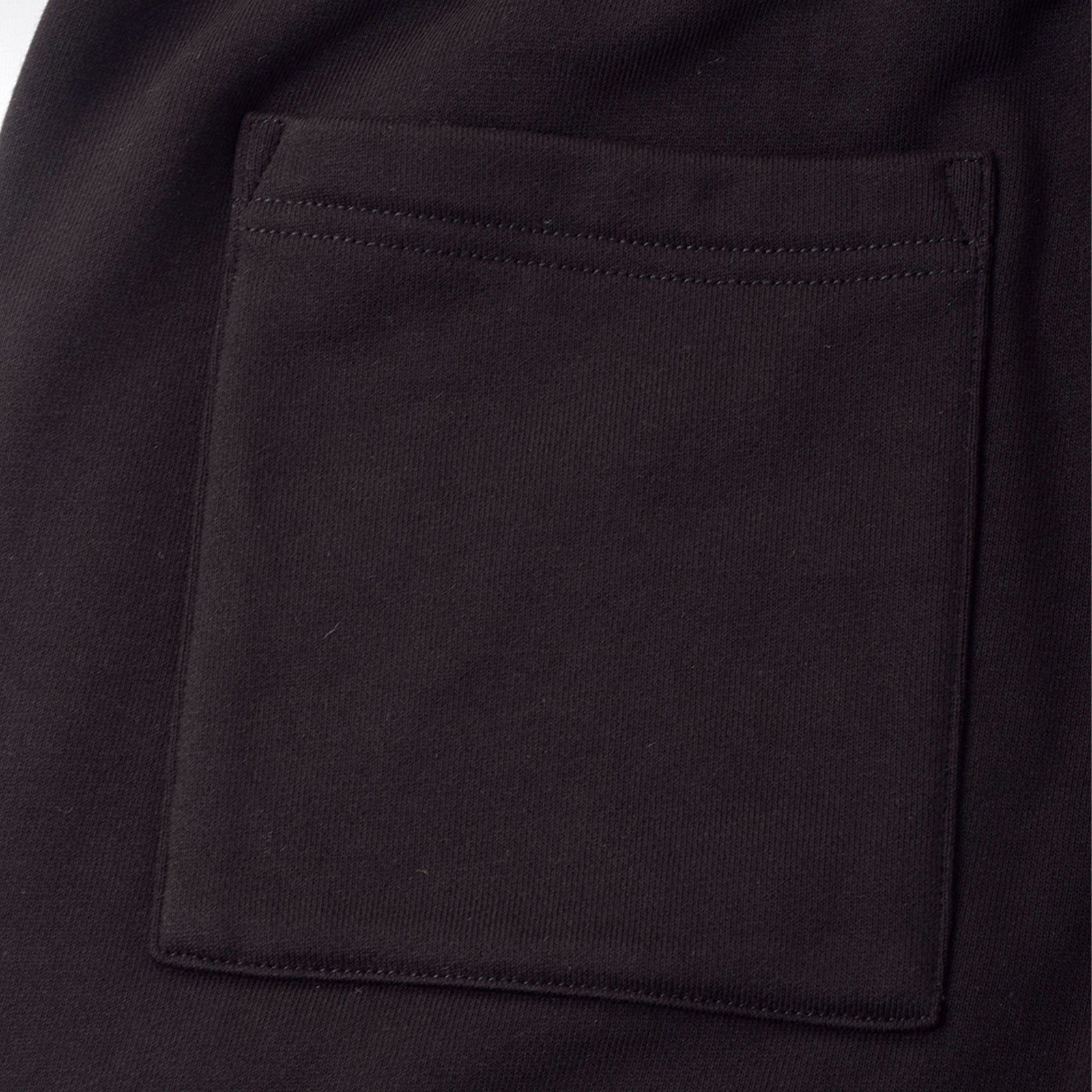 Custom Men Screen Printing Black French Terry Cotton Sweat Shorts With Adjustable Hem