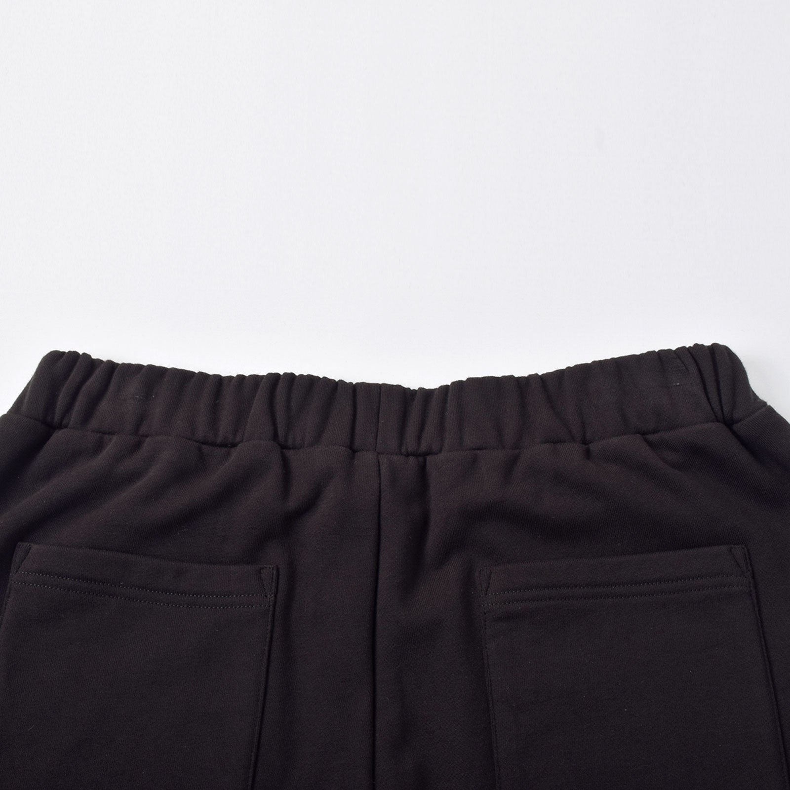Custom Men Screen Printing Black French Terry Cotton Sweat Shorts With Adjustable Hem