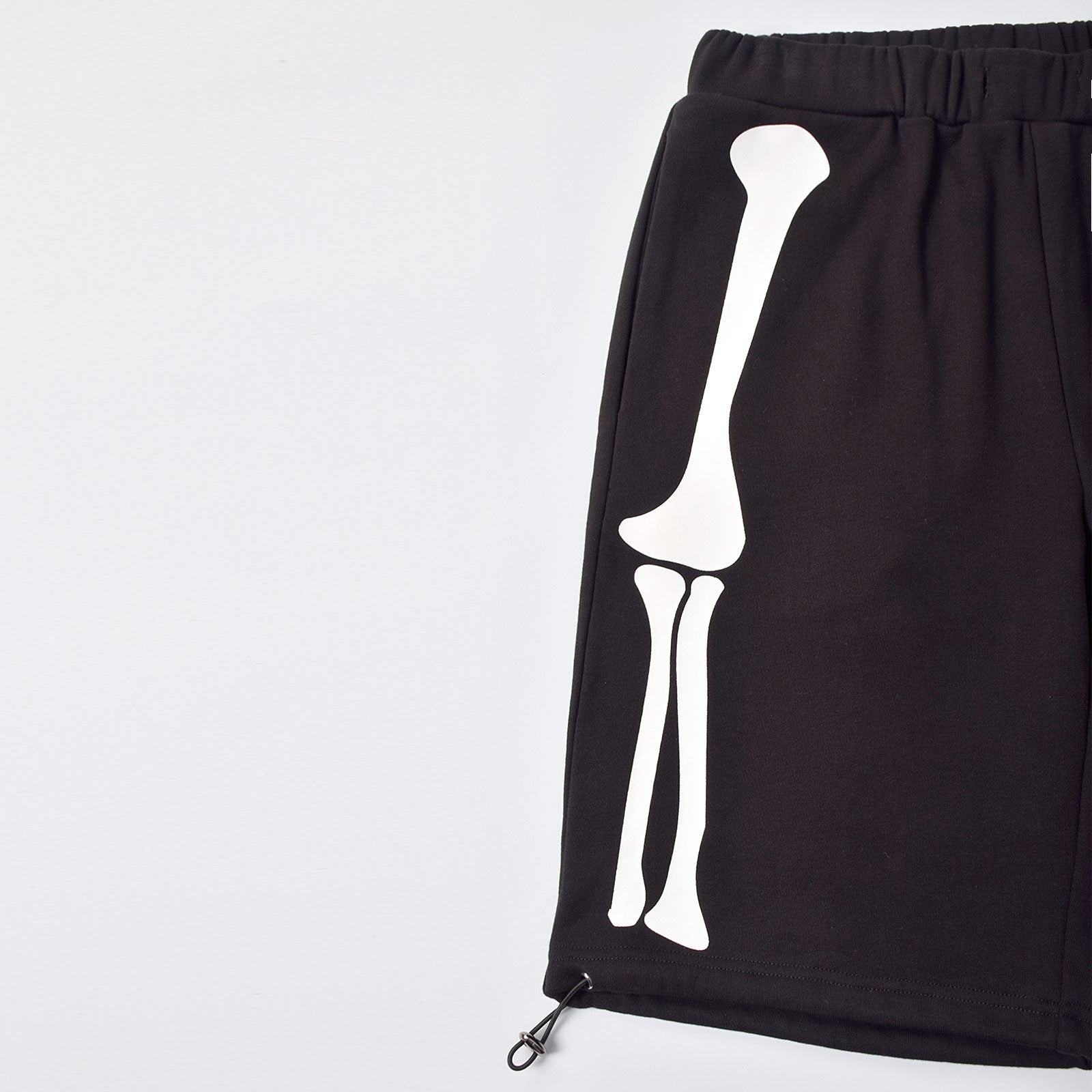 Custom Men Screen Printing Black French Terry Cotton Sweat Shorts With Adjustable Hem